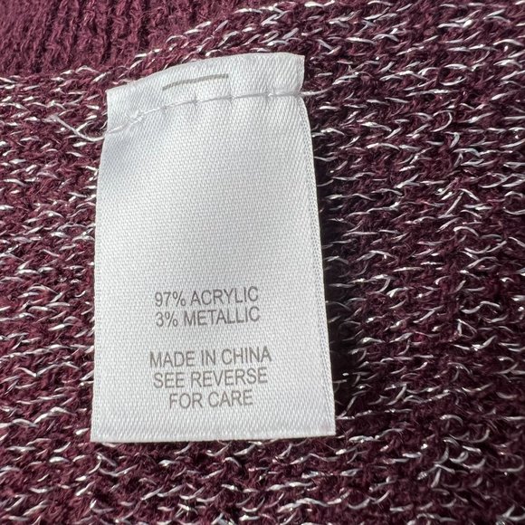 Western Style Blanket Poncho Shawl Sz 0/S Burgundy Silver Thread Orange Gold - Picture 7 of 8